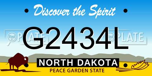 G2434L North Dakota License Plate