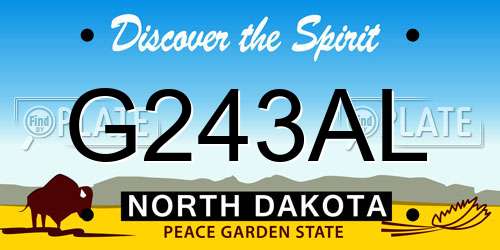 G243AL North Dakota License Plate