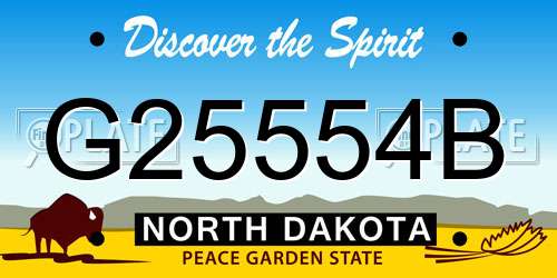 G25554B North Dakota License Plate