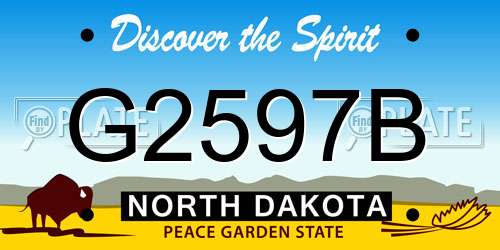 G2597B North Dakota License Plate