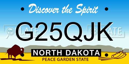 G25QJK North Dakota License Plate