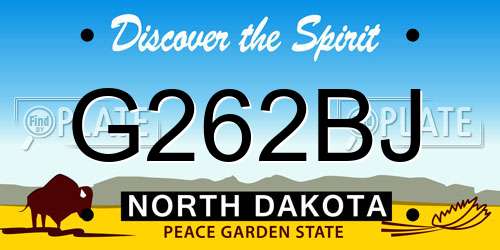 G262BJ North Dakota License Plate