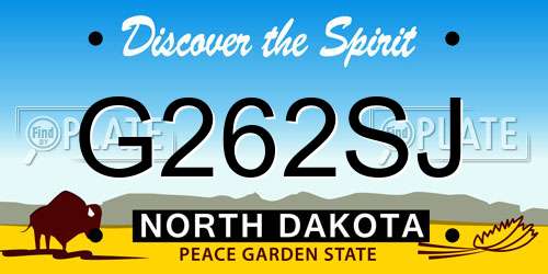 G262SJ North Dakota License Plate