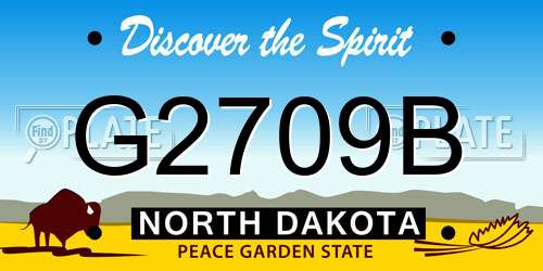 G2709B North Dakota License Plate