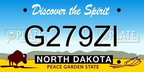 G279ZI North Dakota License Plate