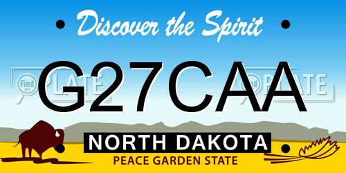 G27CAA North Dakota License Plate