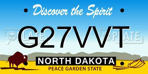 G27VVT North Dakota License Plate