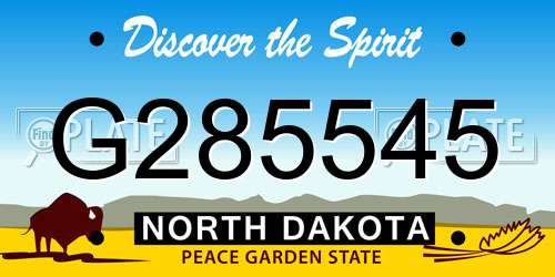 G285545 North Dakota License Plate