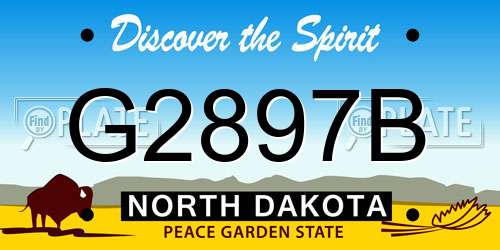 G2897B North Dakota License Plate