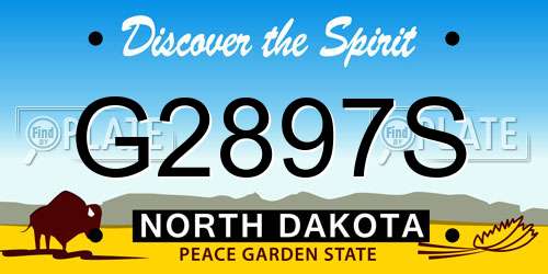 G2897S North Dakota License Plate