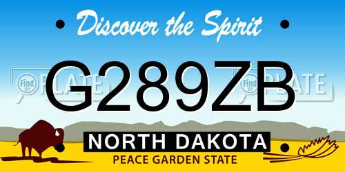 G289ZB North Dakota License Plate