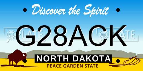 G28ACK North Dakota License Plate
