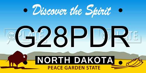 G28PDR North Dakota License Plate