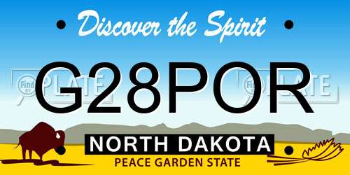 G28POR North Dakota License Plate