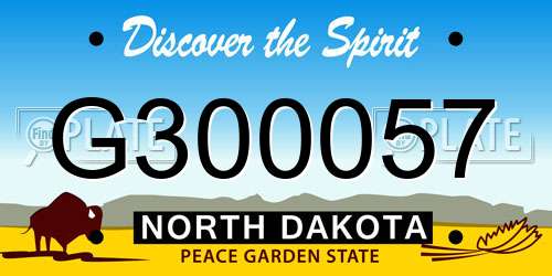 G300057 North Dakota License Plate