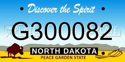G300082 North Dakota License Plate