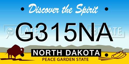 G315NA North Dakota License Plate