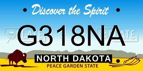 G318NA North Dakota License Plate