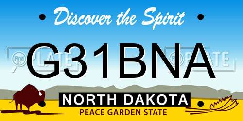 G31BNA North Dakota License Plate