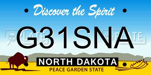 G31SNA North Dakota License Plate