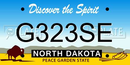 G323SE North Dakota License Plate
