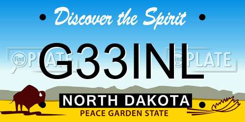 G33INL North Dakota License Plate