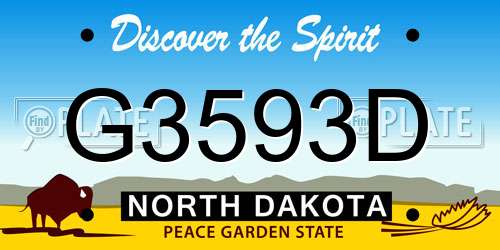 G3593D North Dakota License Plate