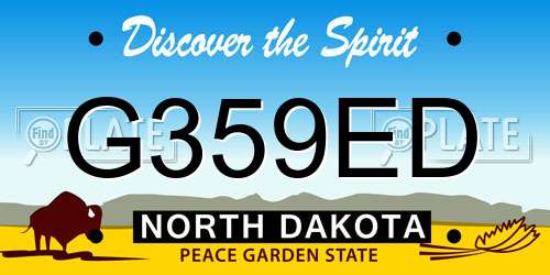 G359ED North Dakota License Plate