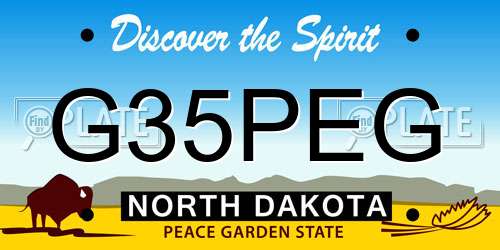 G35PEG North Dakota License Plate