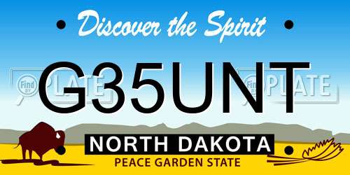 G35UNT North Dakota License Plate