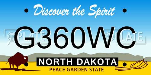 G360WC North Dakota License Plate
