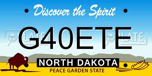 G40ETE North Dakota License Plate