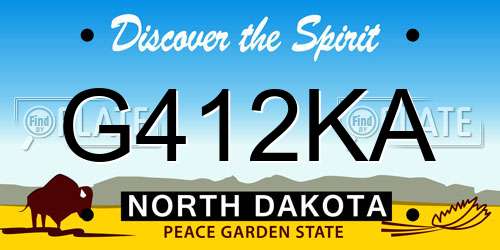 G412KA North Dakota License Plate