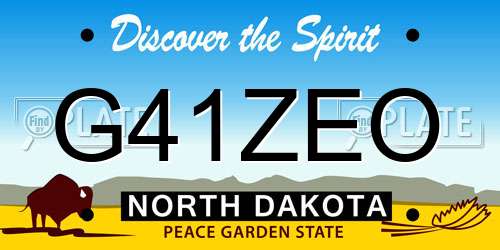 G41ZEO North Dakota License Plate