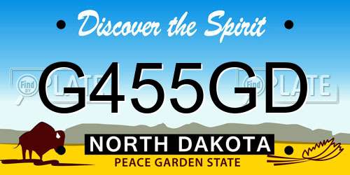 G455GD North Dakota License Plate