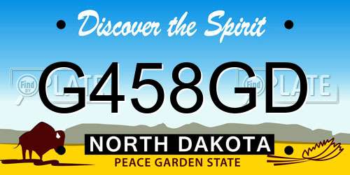 G458GD North Dakota License Plate