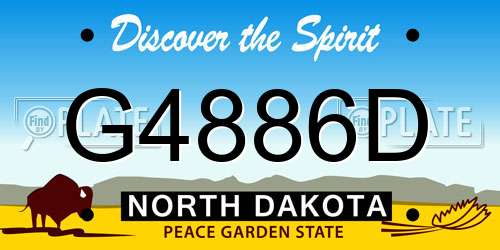 G4886D North Dakota License Plate