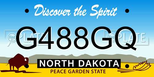 G488GQ North Dakota License Plate
