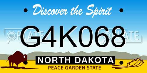 G4K068 North Dakota License Plate