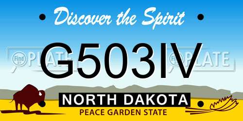 G503IV North Dakota License Plate