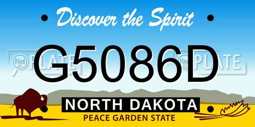 G5086D North Dakota License Plate