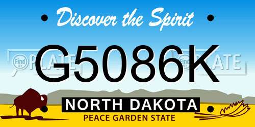 G5086K North Dakota License Plate