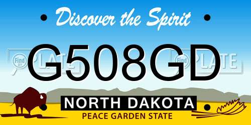 G508GD North Dakota License Plate