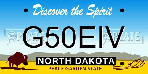 G50EIV North Dakota License Plate