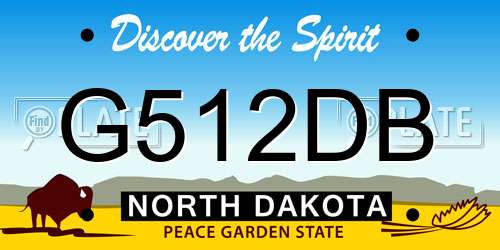 G512DB North Dakota License Plate