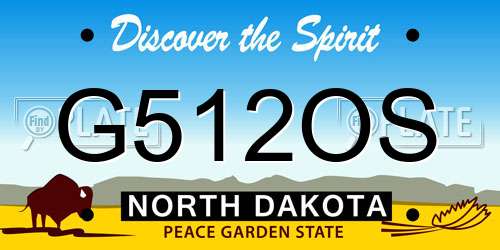 G512OS North Dakota License Plate