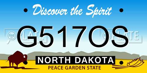 G517OS North Dakota License Plate
