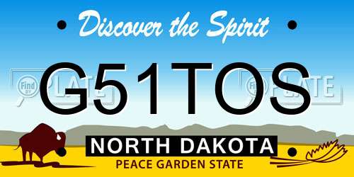 G51TOS North Dakota License Plate