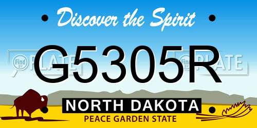 G5305R North Dakota License Plate
