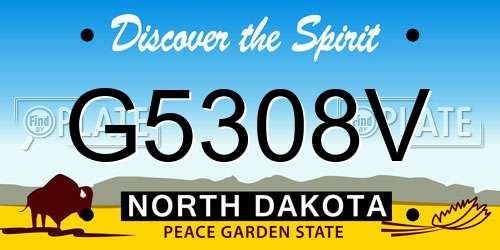 G5308V North Dakota License Plate